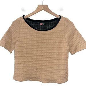 FARM RIO Waffle Texture Caramel Brown Crop Top Size Small